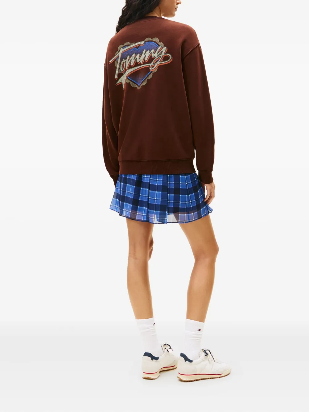 Tommy Jeans Trui met ronde hals en logo Bruin