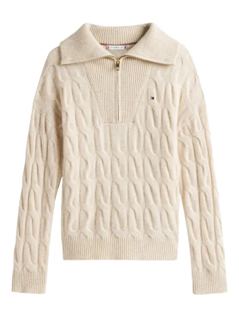 Tommy Hilfiger cable-knit zip sweater