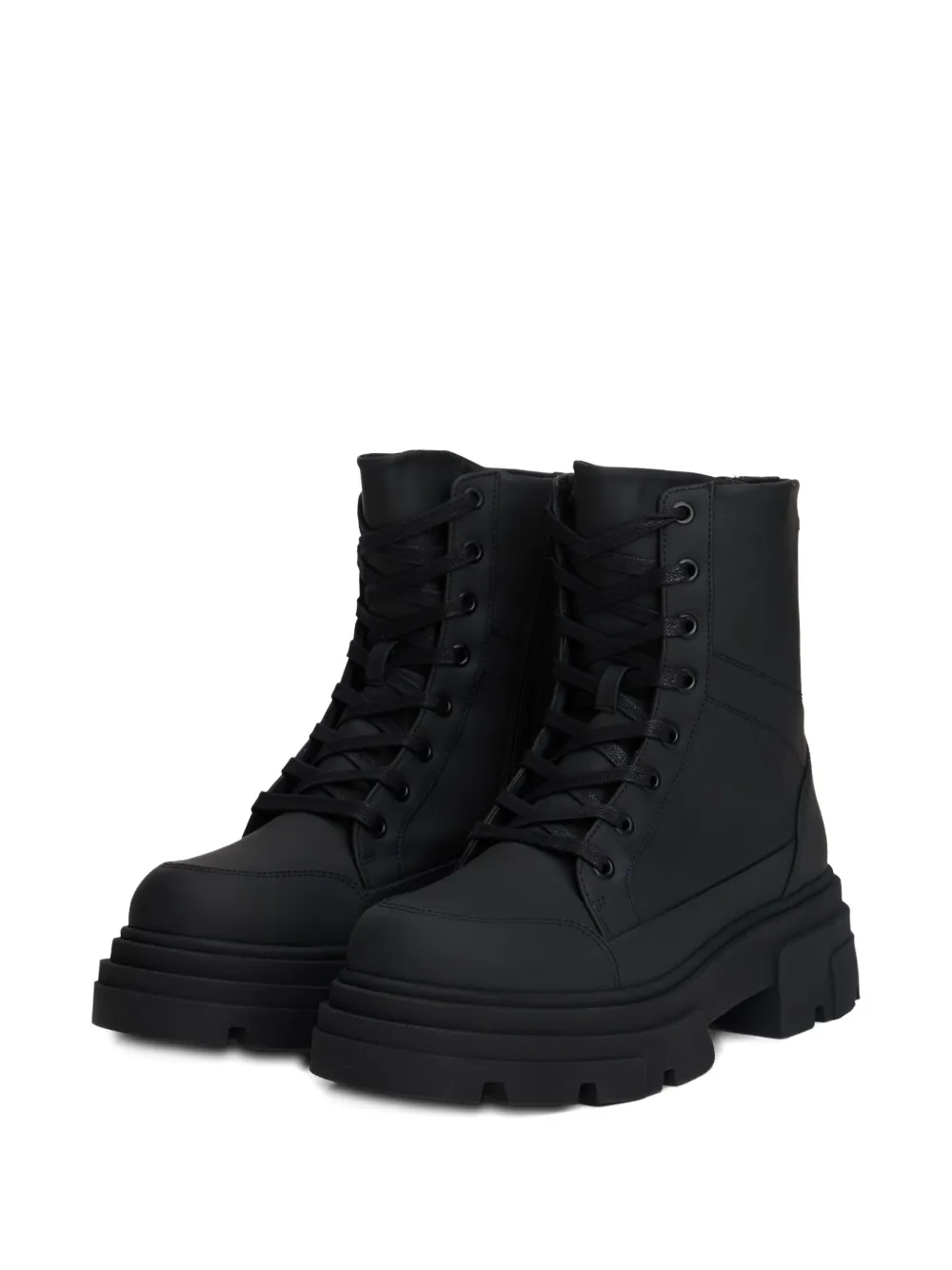Tommy Hilfiger Lace-up Mid Ankle Boots In Black