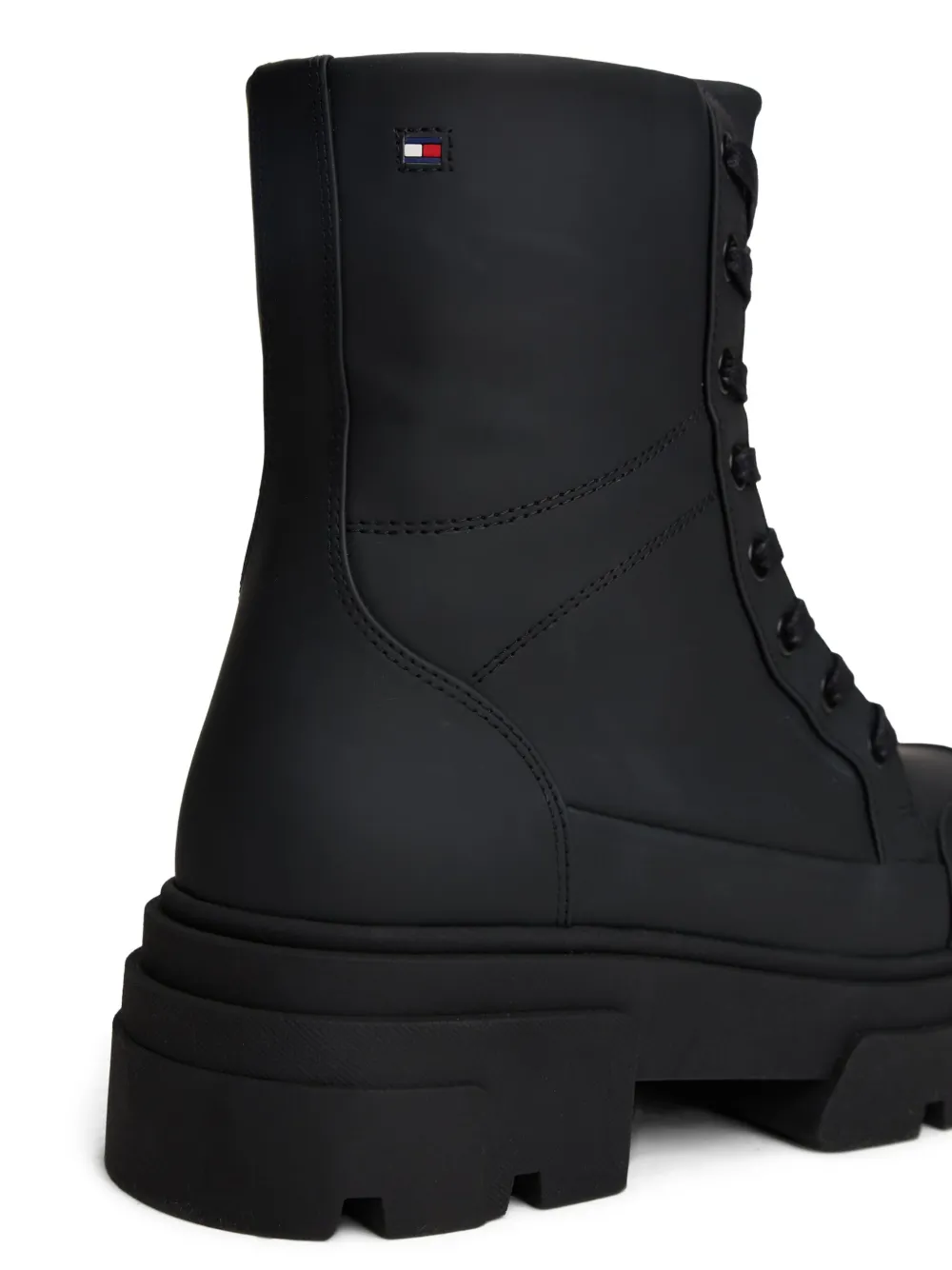 Tommy Hilfiger Lace-up Mid Ankle Boots In Black