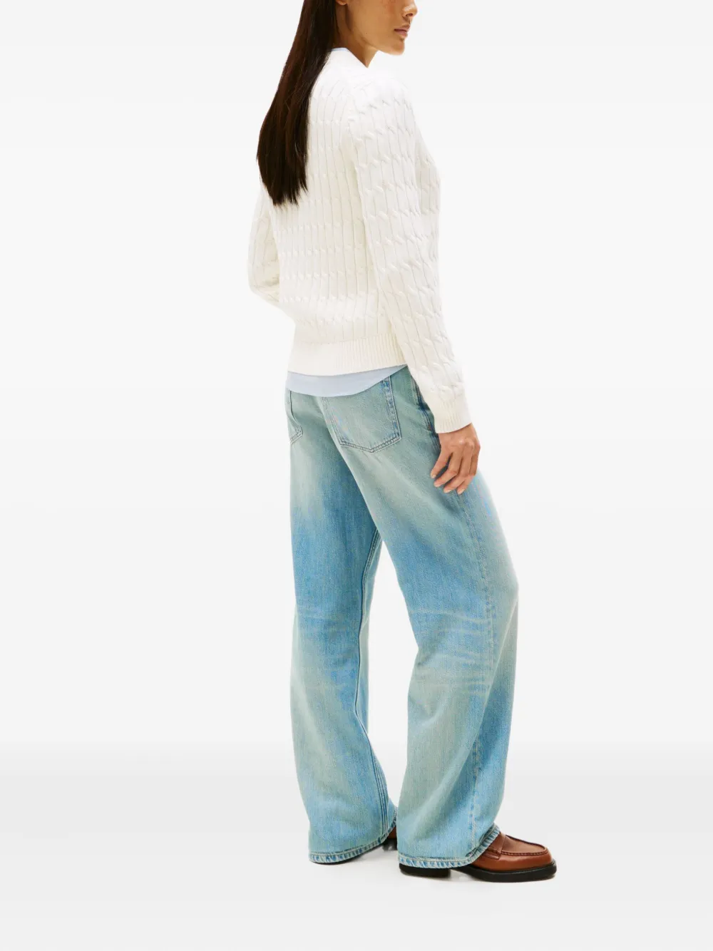 Tommy Hilfiger Cable-knit Buttoned Cardigan In White