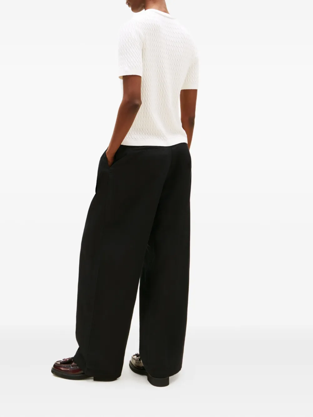 Tommy Hilfiger Cable-knit Short-sleeve Cardigan In White