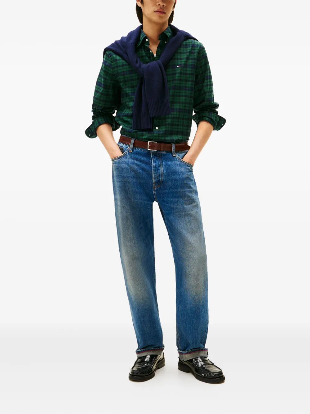 Tommy Hilfiger Long Sleeve Check Shirt In Green