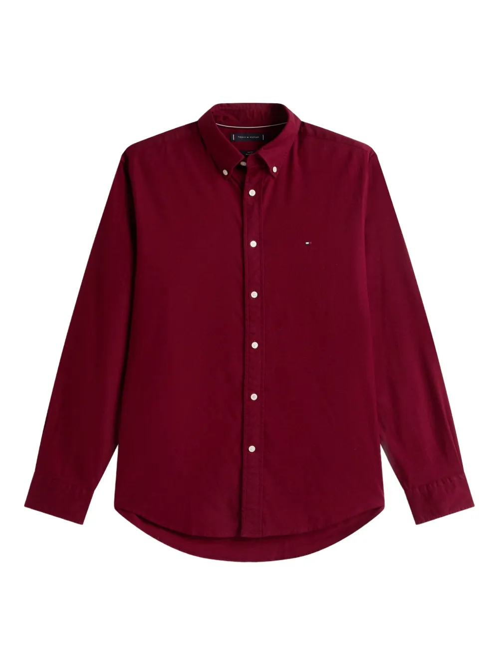 Tommy Hilfiger Buttoned Long-sleeved Shirt In Burgundy