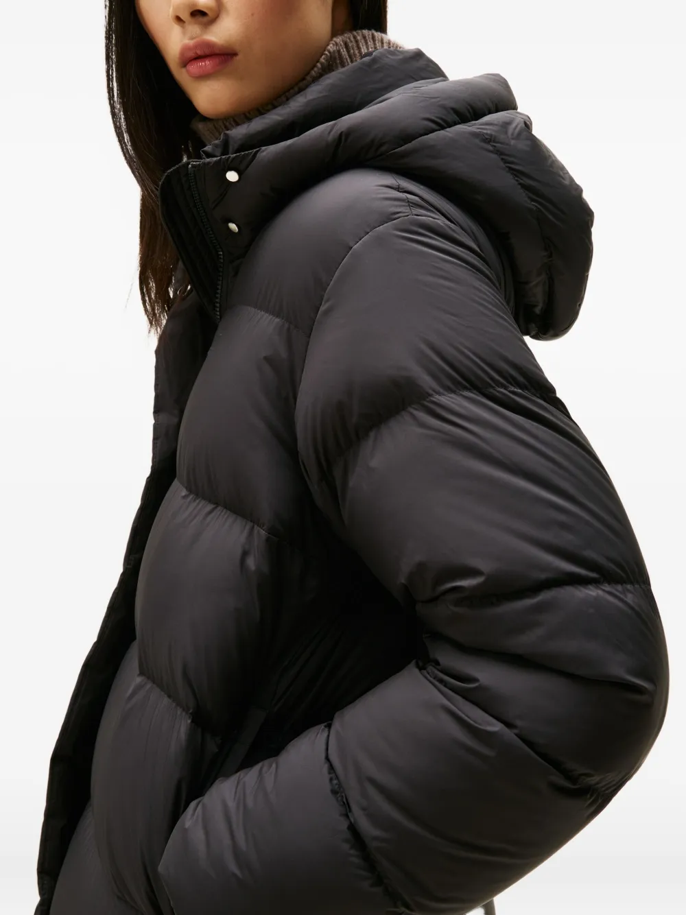 Tommy Hilfiger Hooded Puffer Jacket In Gray
