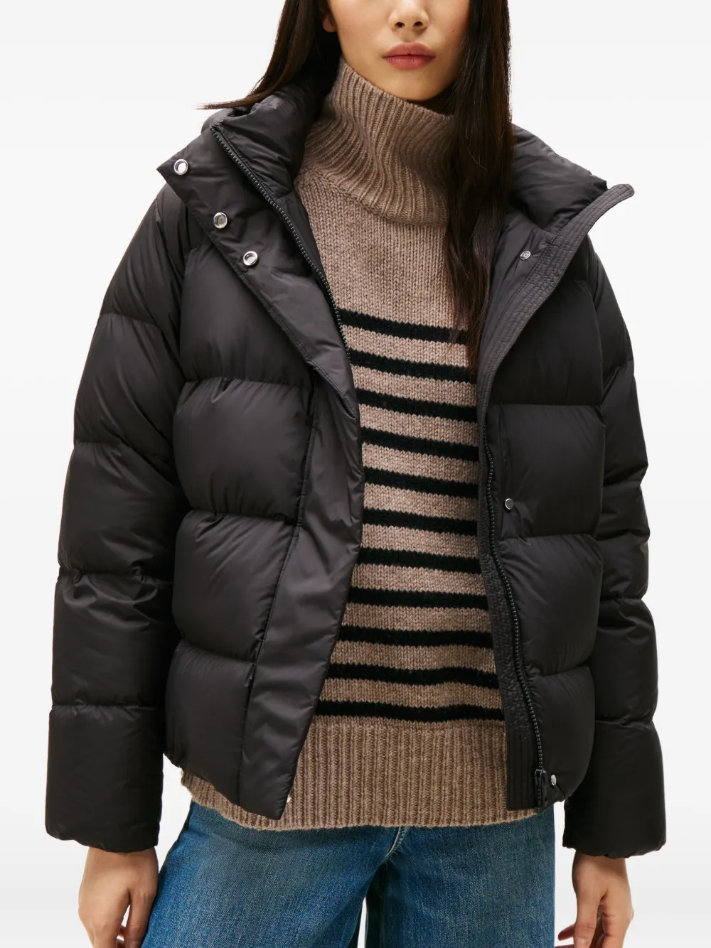 Tommy Hilfiger Hooded Puffer Jacket In Gray