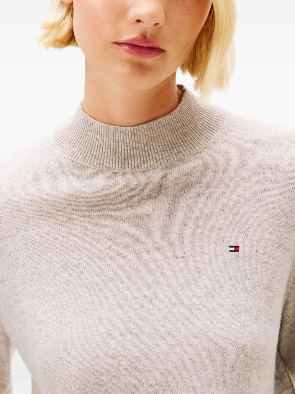 Tommy Hilfiger Trui met geborduurd logo Beige