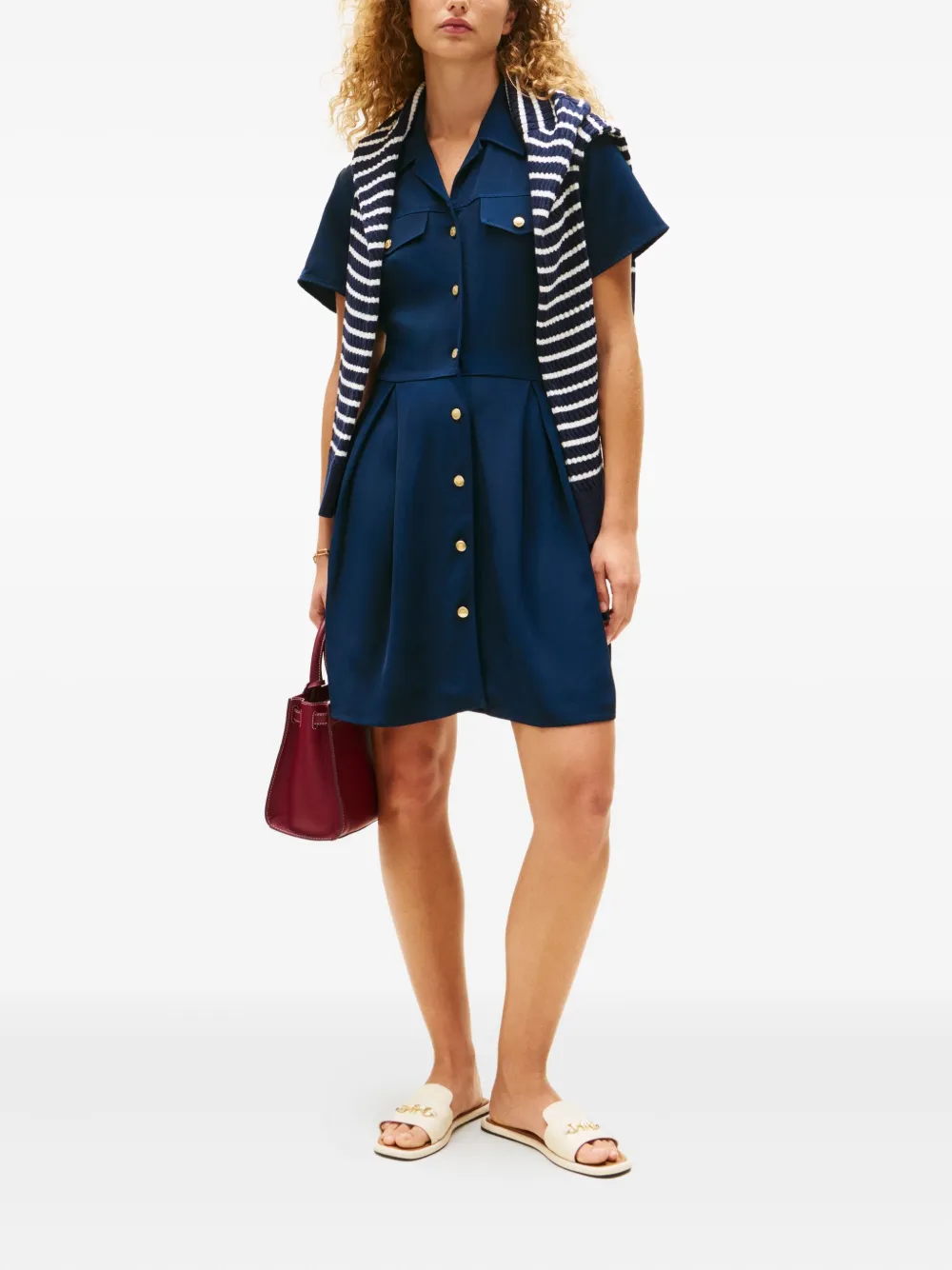 Tommy Hilfiger buttoned-pocketed mini dress - Blauw