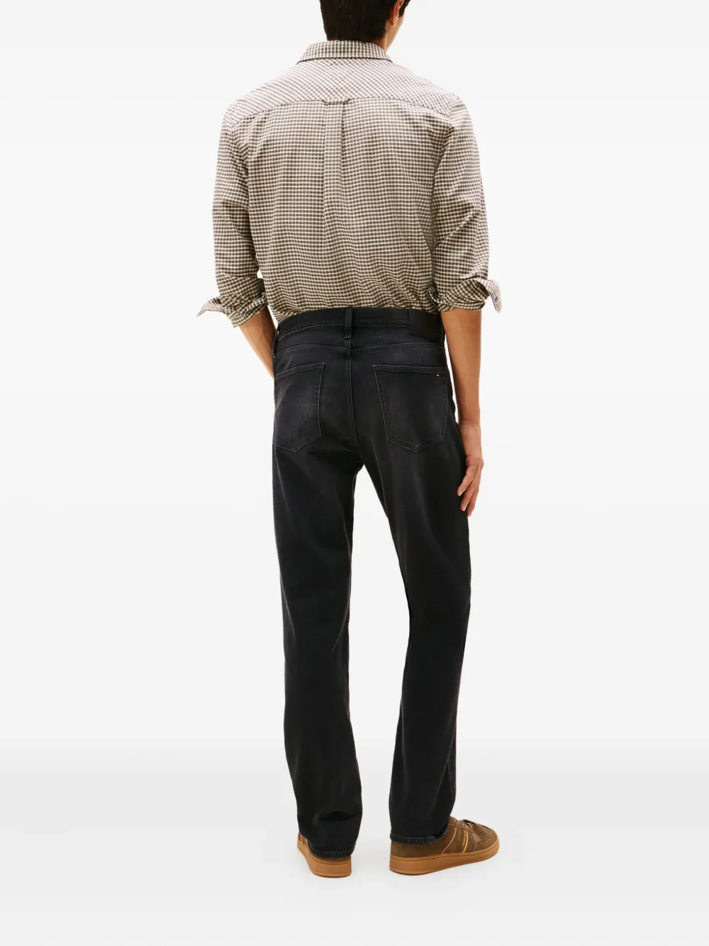 Tommy Jeans Ryan Logo-patch Straight Jeans In Black