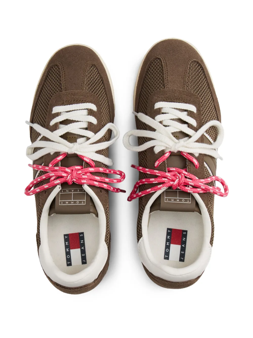 Tommy Hilfiger Panelled Lace-up Sneakers In Brown