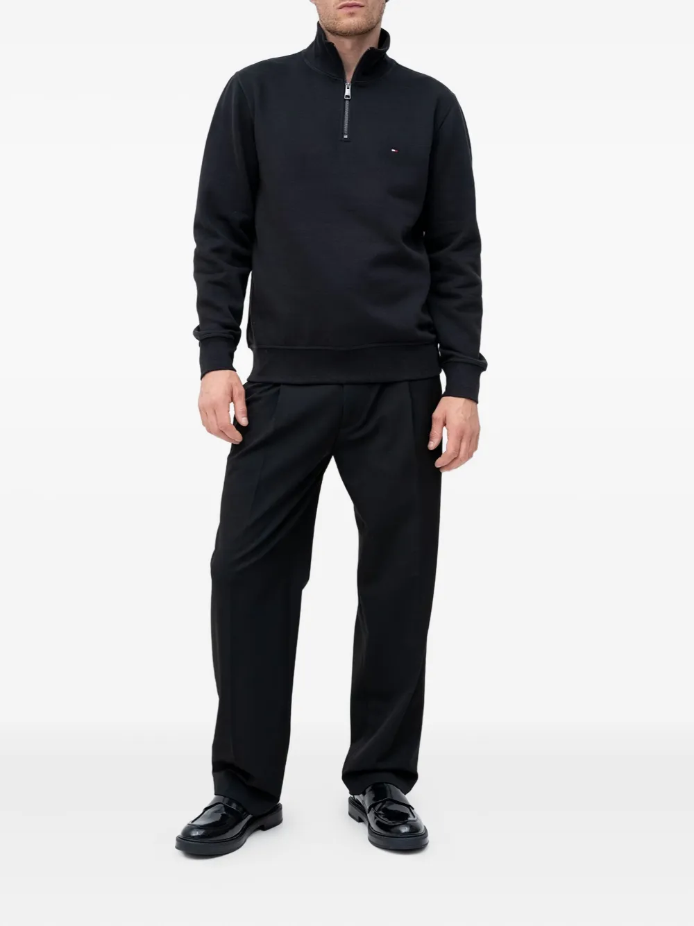 Tommy Hilfiger half-zip sweatshirt - Zwart