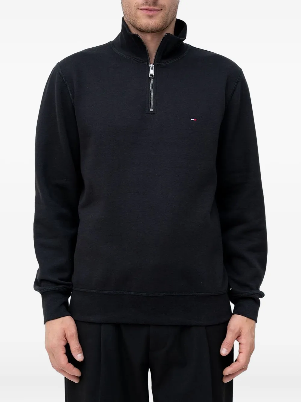 Tommy Hilfiger Half-zip Sweatshirt In Black