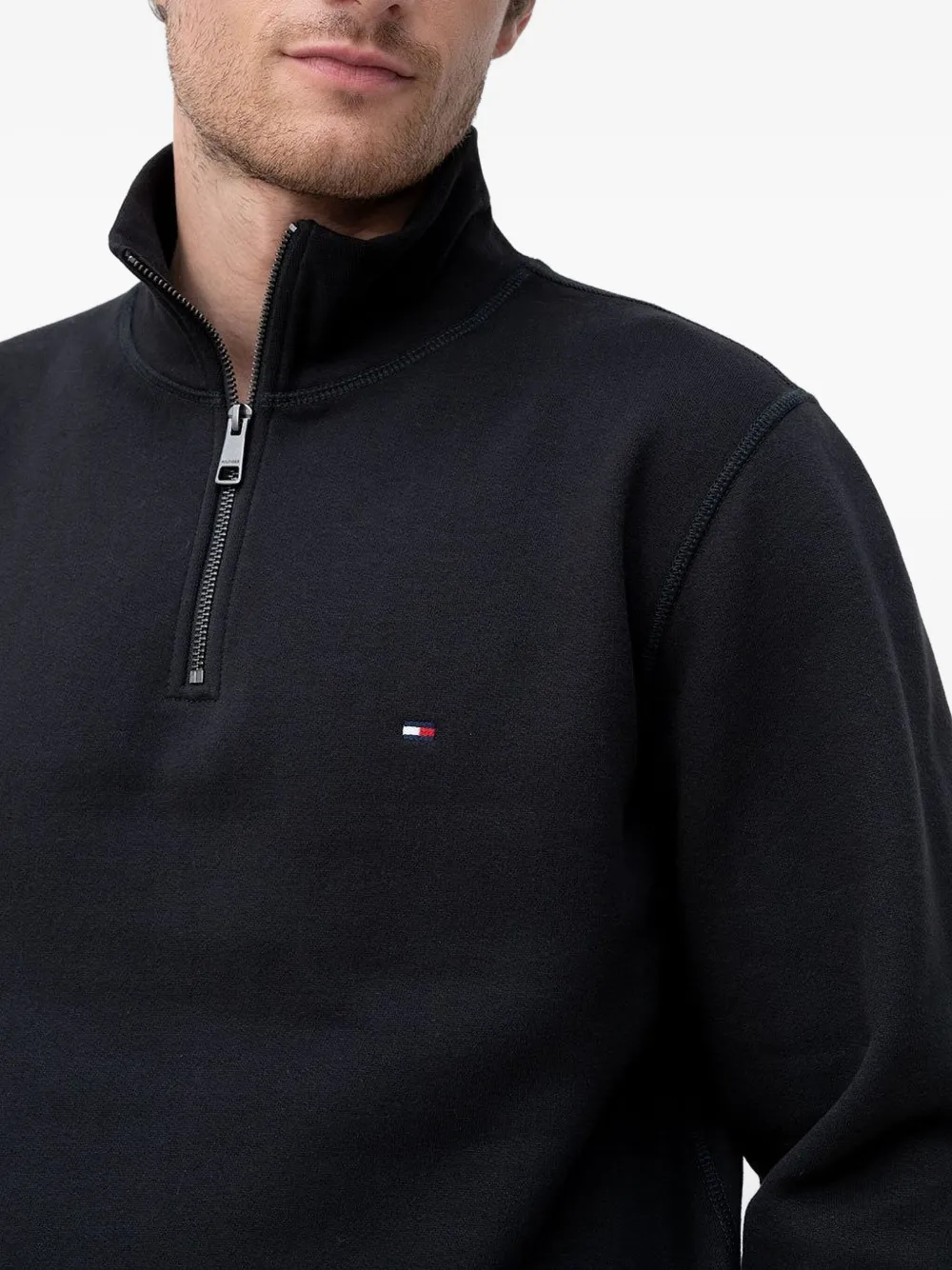 Tommy Hilfiger Half-zip Sweatshirt In Black