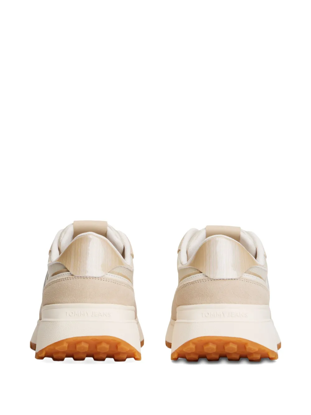 Tommy Hilfiger Panelled Leather Sneakers In Neutral
