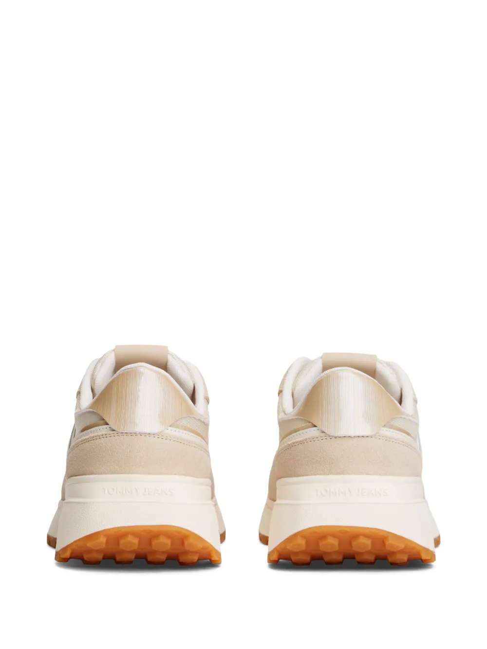 Tommy Hilfiger Leren sneakers met vlakken Beige