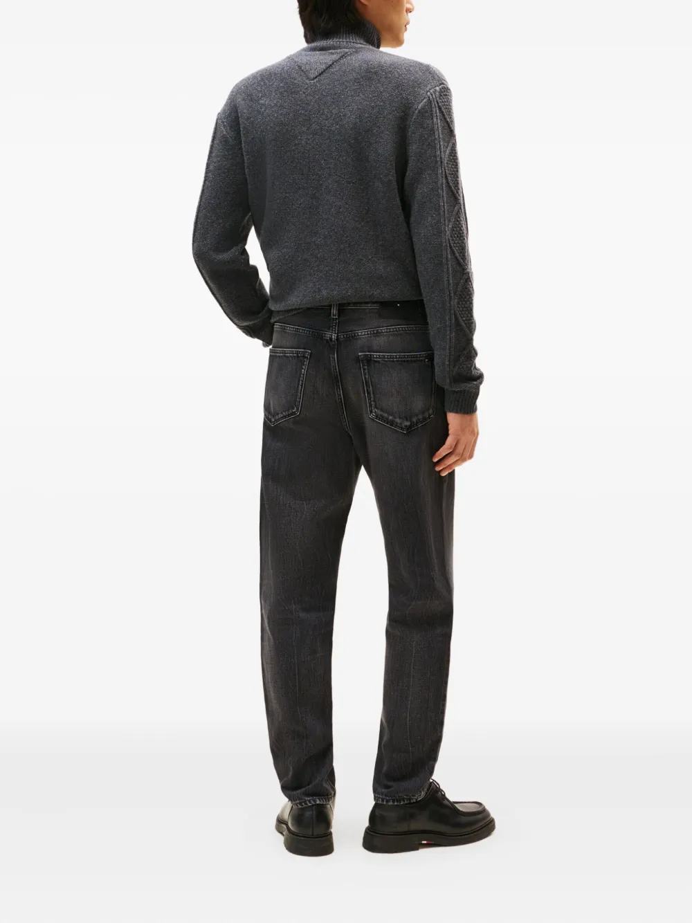 Tommy Hilfiger Harlem Logo-patch Regular Leg Jeans In Black