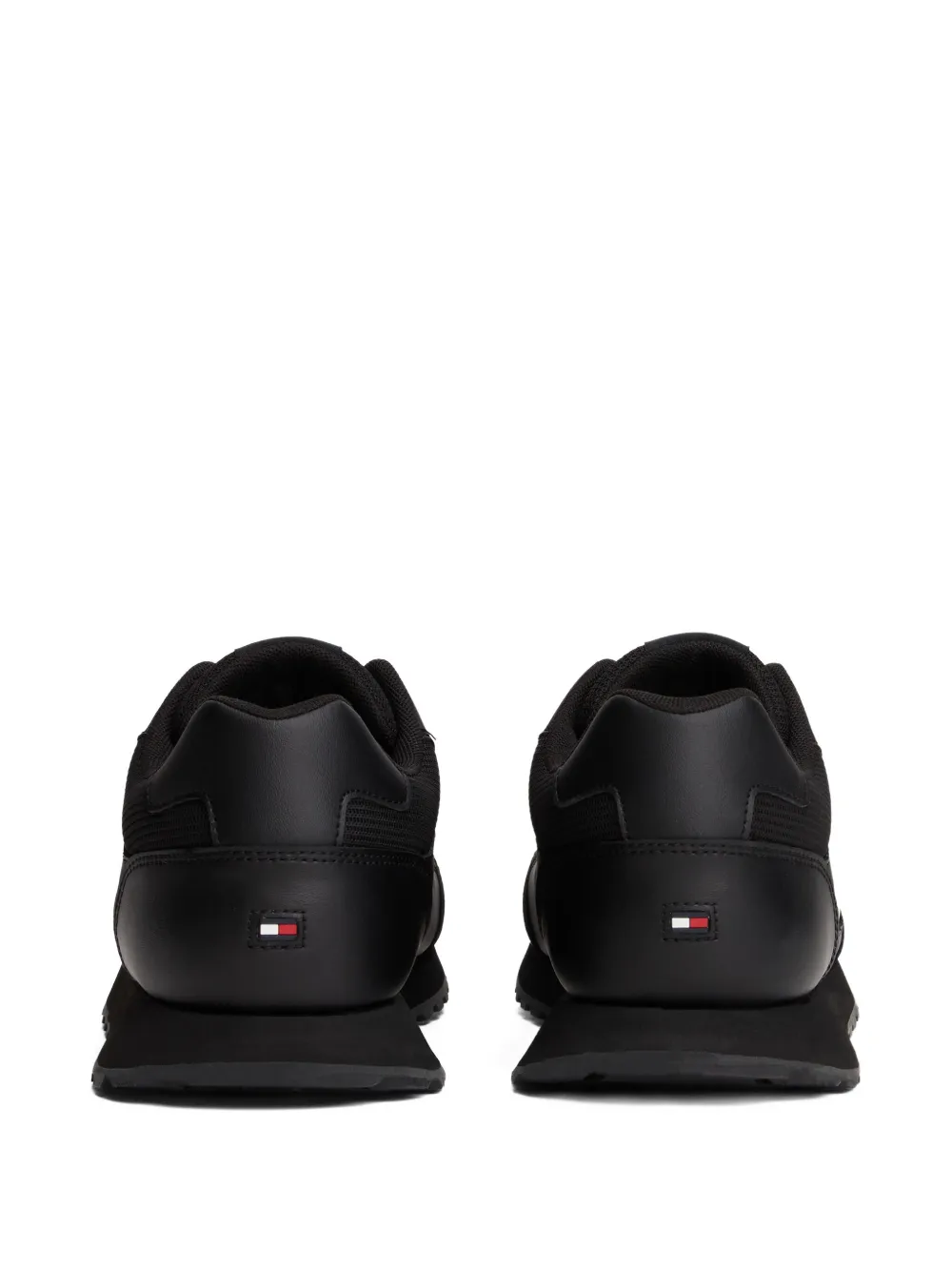 Tommy Hilfiger Signature-tape Sneakers In Black