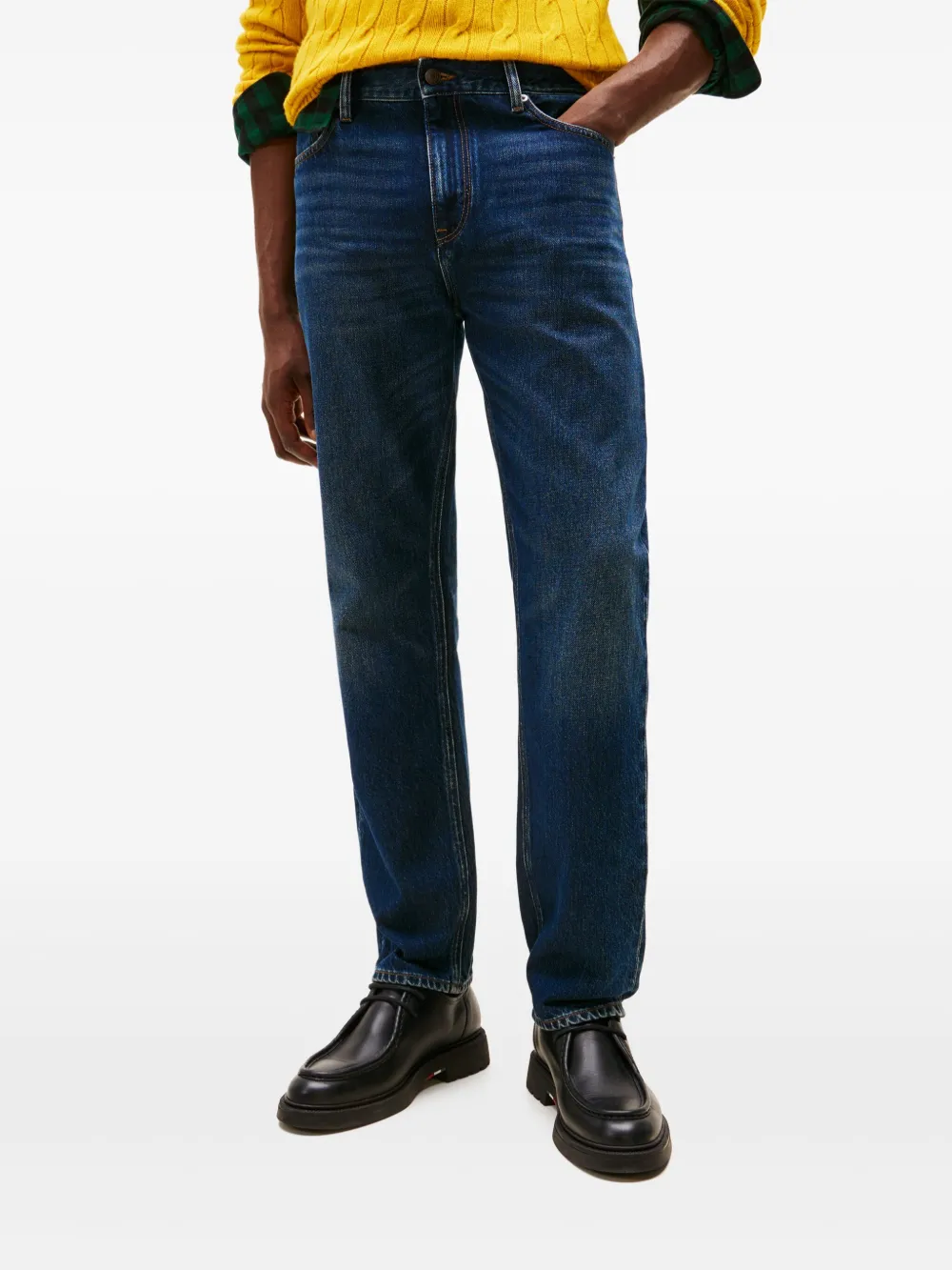 Tommy Hilfiger Straight jeans met vijf zakken Blauw