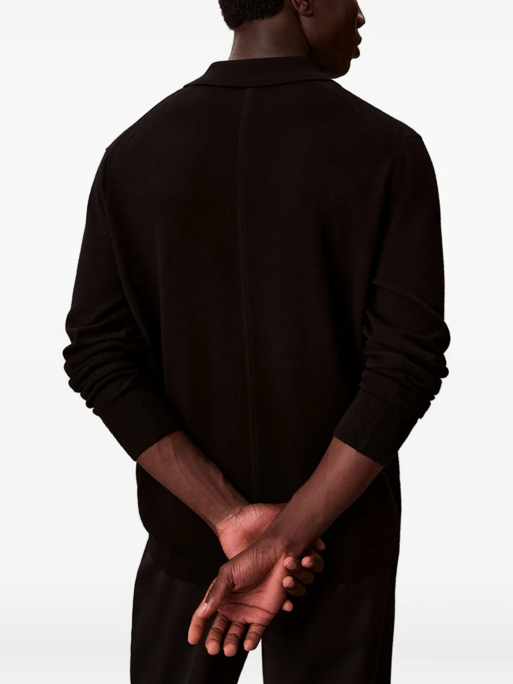 Calvin Klein Wollen poloshirt Zwart