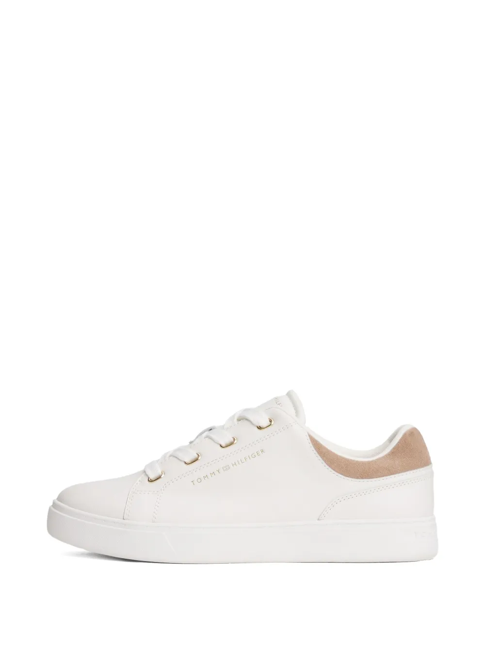 Tommy Hilfiger Lace-up Leather Sneakers In White