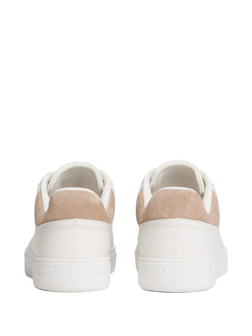 Tommy Hilfiger Lace-up Leather Sneakers In White