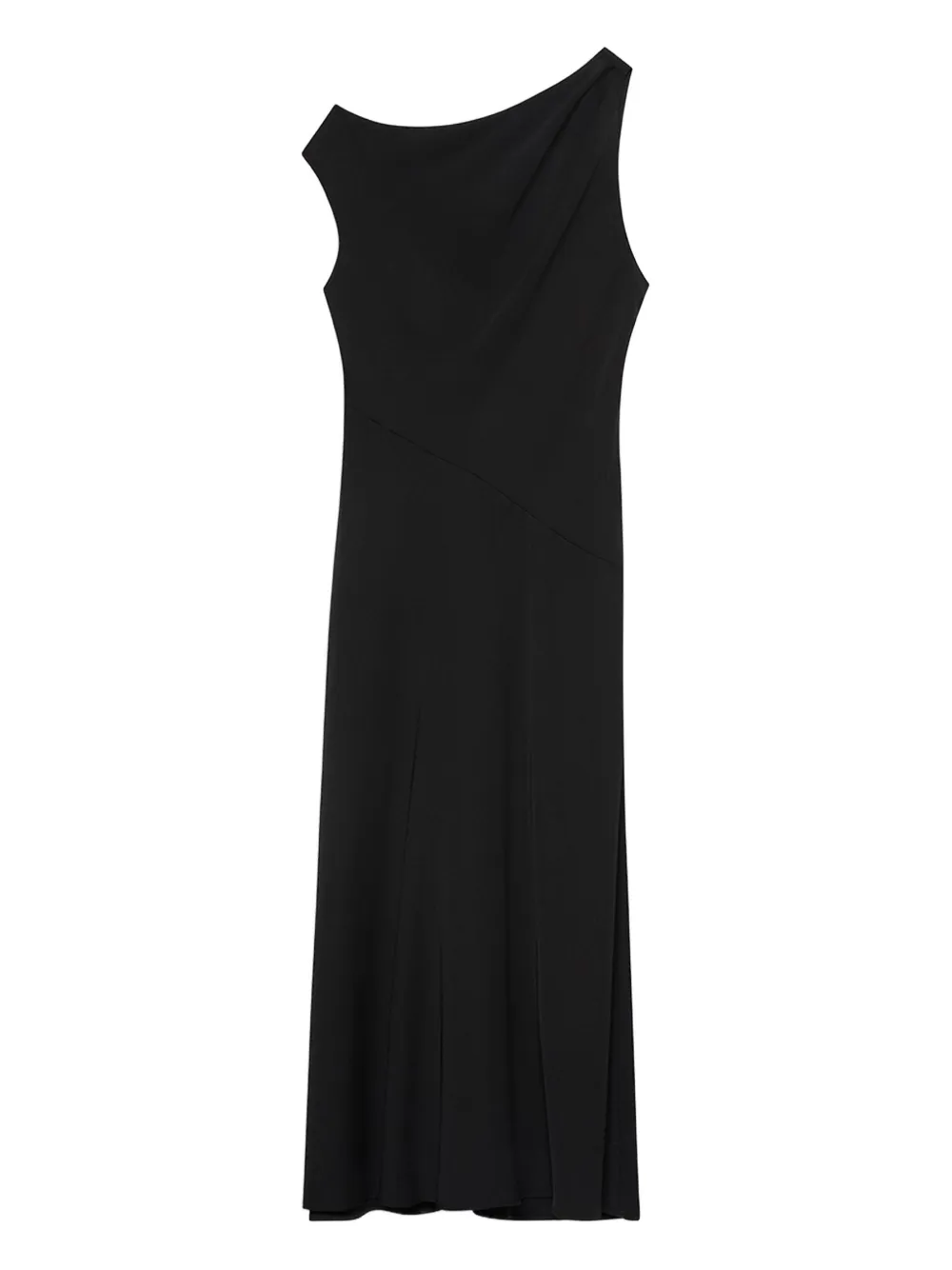 Calvin Klein One-shoulder Midi Dress In Black