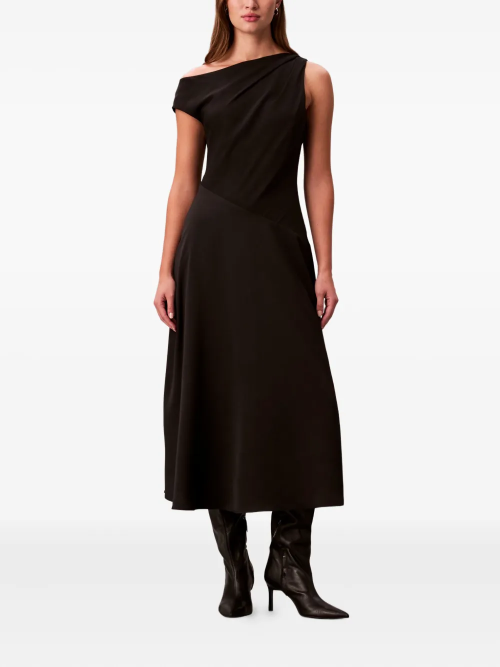 Calvin Klein Asymmetrische midi-jurk - Zwart