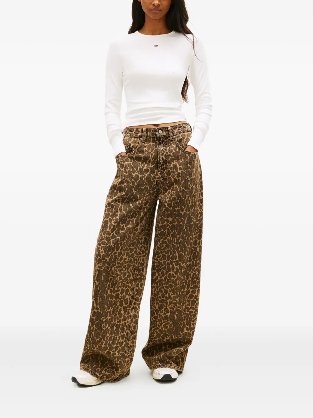 Tommy Jeans Jeans met dierenprint - Bruin