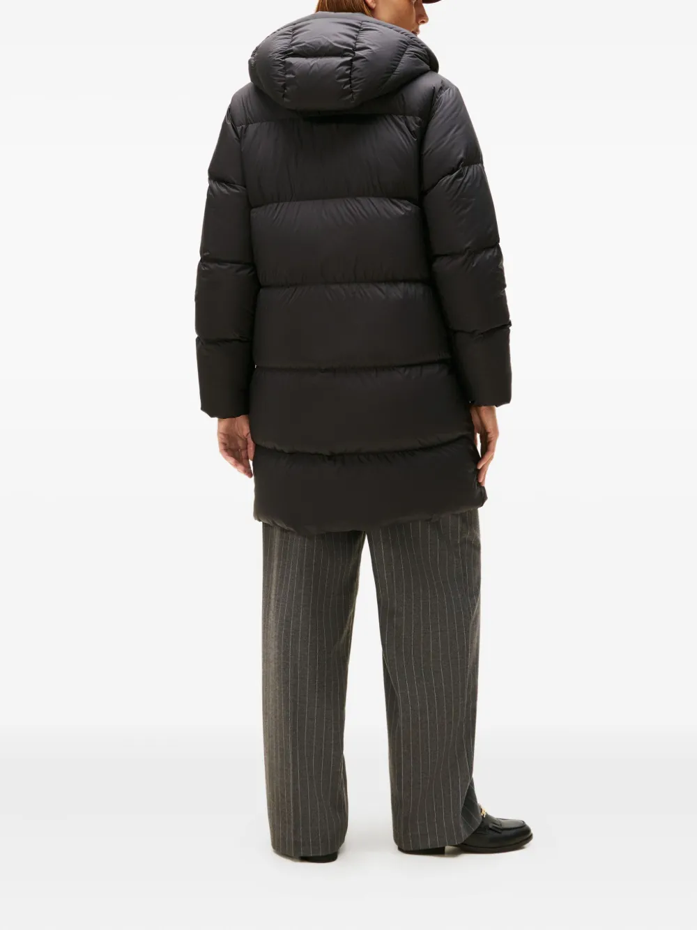 Tommy Hilfiger Hooded Padded Coat In Black