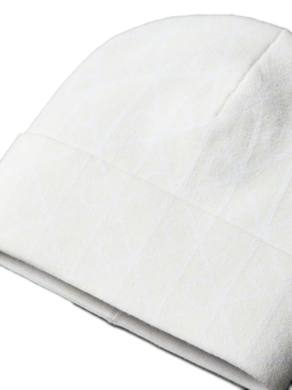 Calvin Klein Patterned Beanie In White