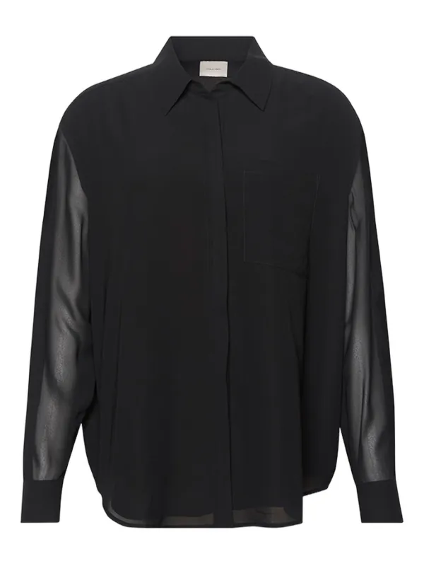 Calvin Klein - Utility Roll Sleeve Tunic - Black - Black - Female - S Calvin Klein - Utility Roll Sleeve Tunic - Black - Black - Female - S