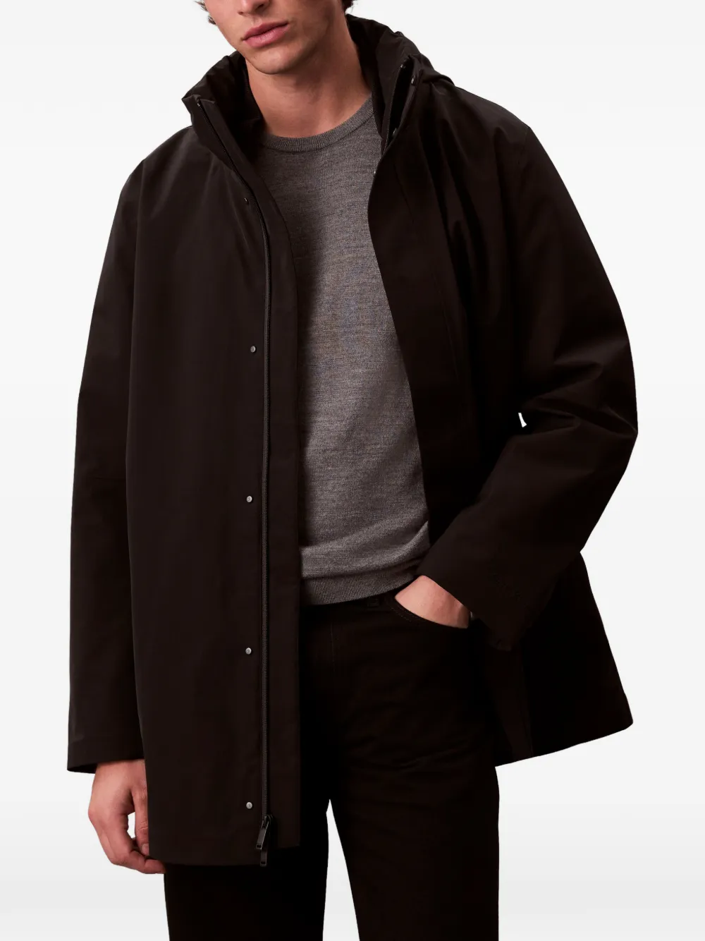 Calvin Klein Jack met capuchon Bruin