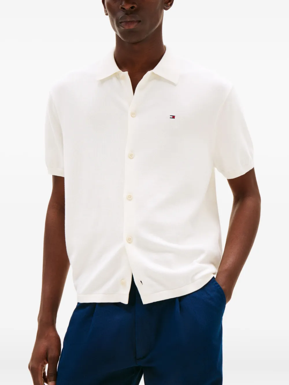 Tommy Hilfiger Buttoned Short-sleeve Shirt In White