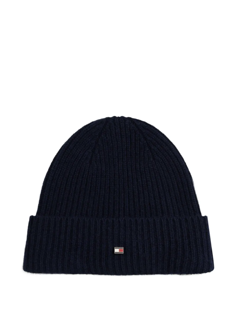 Tommy Hilfiger Logo-appliqué Ribbed Beanie In Blue