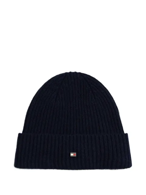 Tommy Hilfiger logo-appliqué ribbed beanie