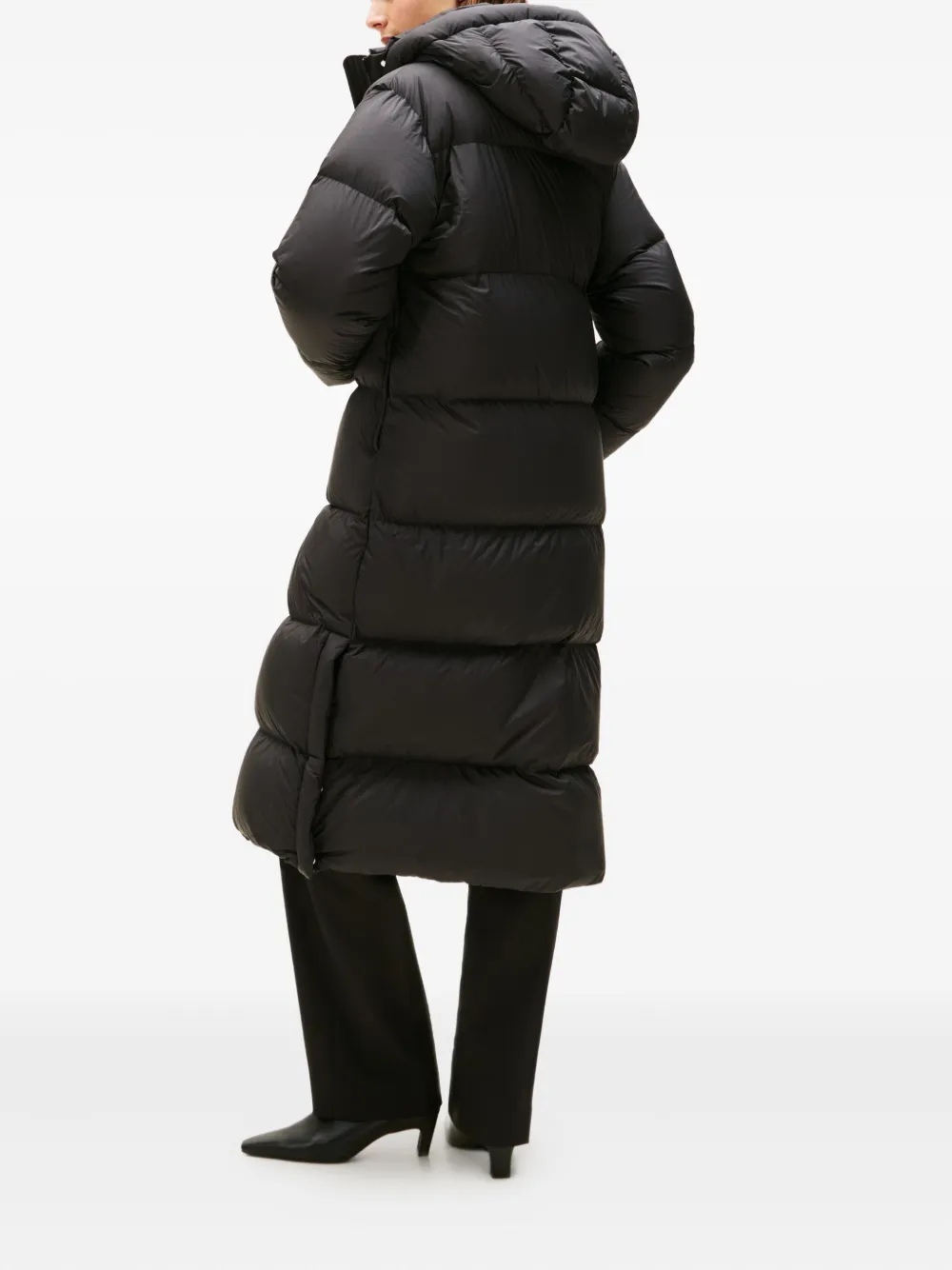 Tommy Hilfiger Hooded Puffer Down Coat In Black