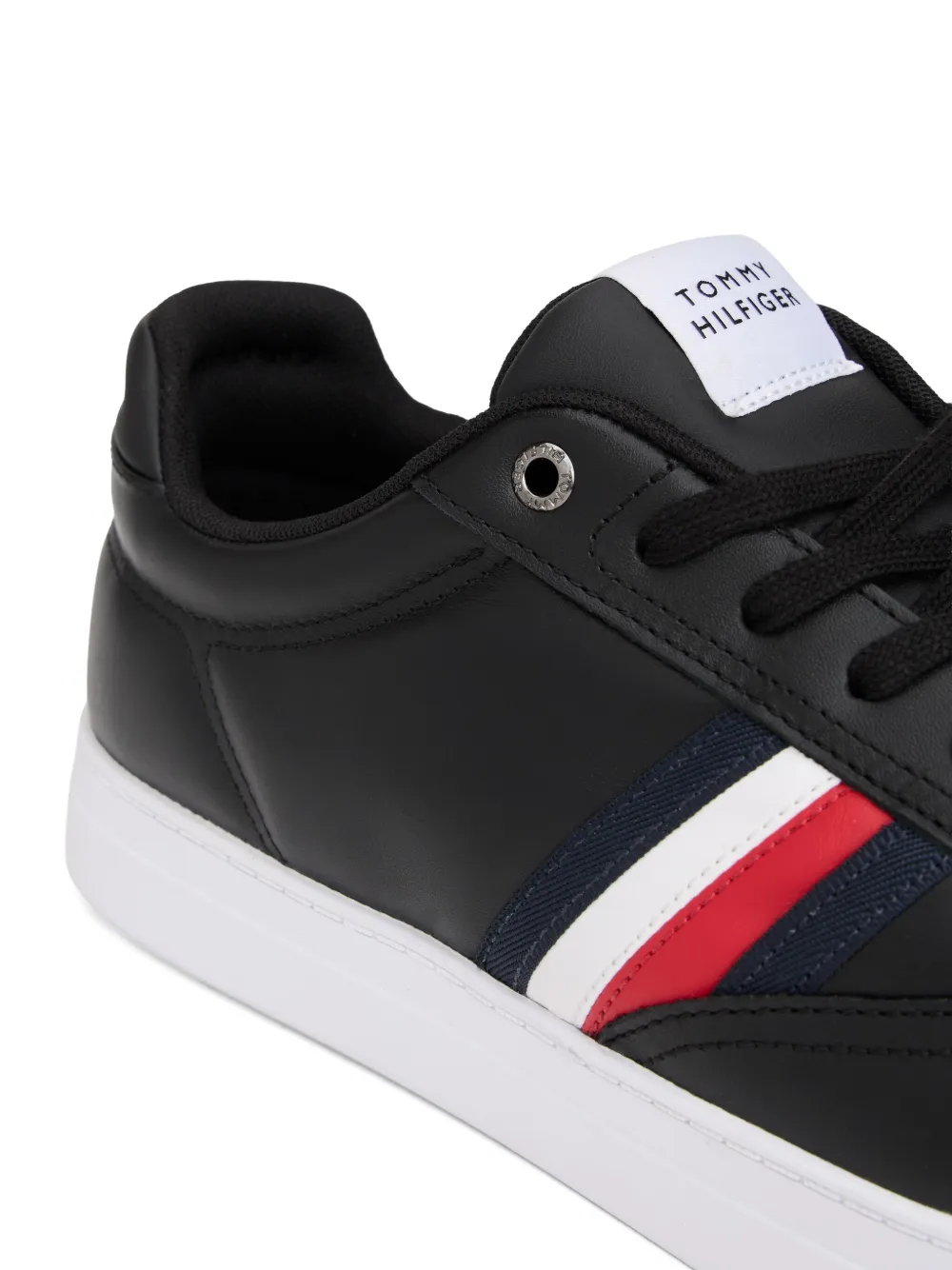 Tommy Hilfiger Striped-detail Sneakers In Black