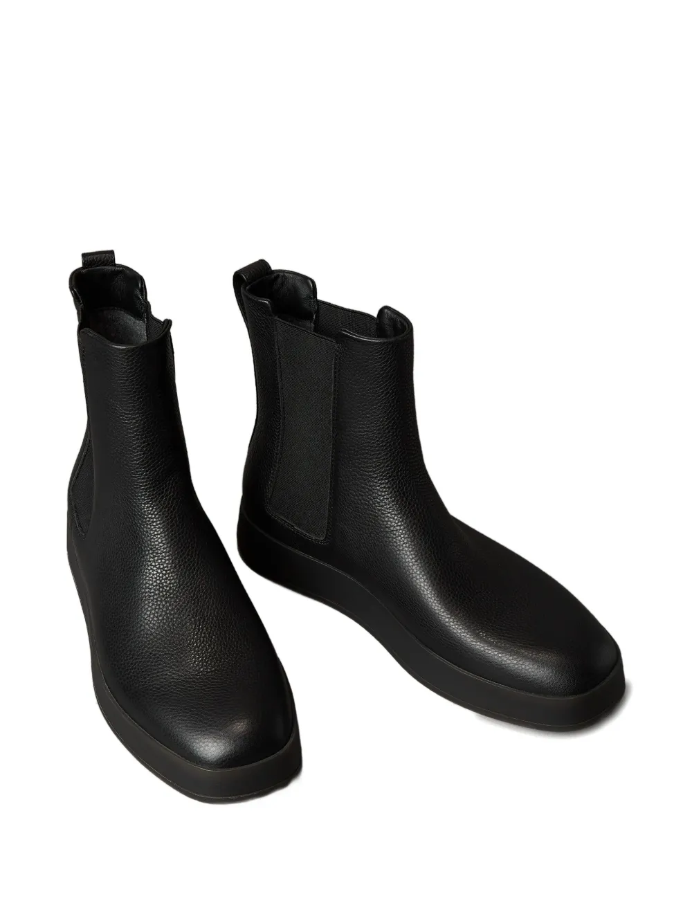 Calvin Klein Leather Chelsea Boots In Black