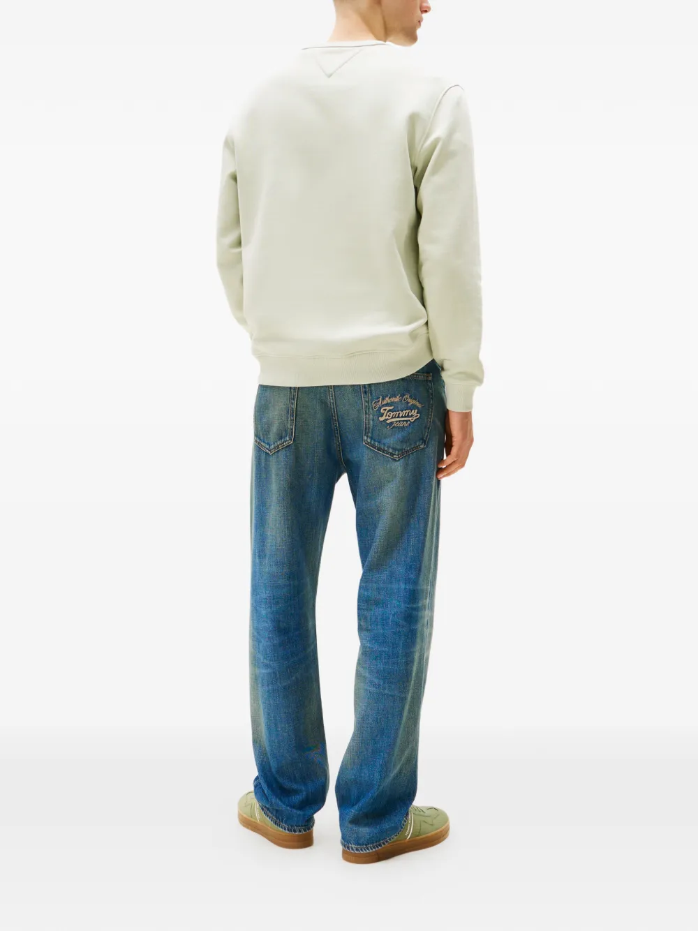 Tommy Jeans Sweater met logo Groen