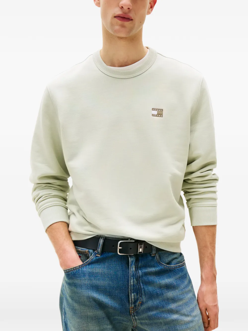 Tommy Jeans Sweater met logo Groen