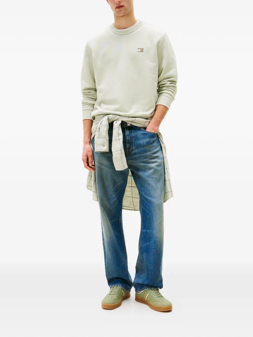 Tommy Jeans Sweater met logo Groen
