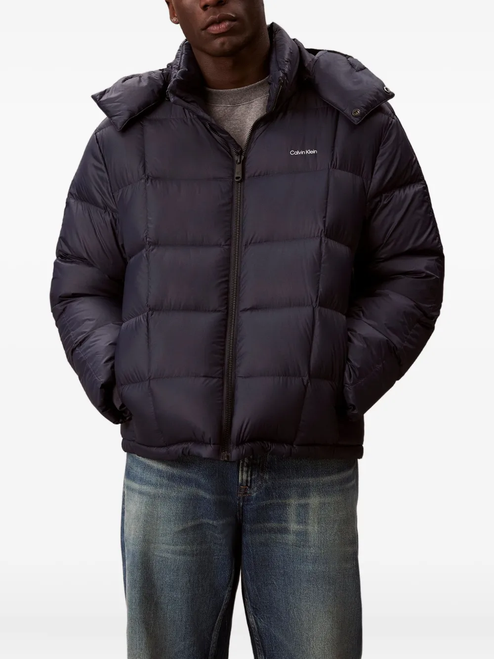 Calvin Klein Gewatteerd jack met capuchon Blauw