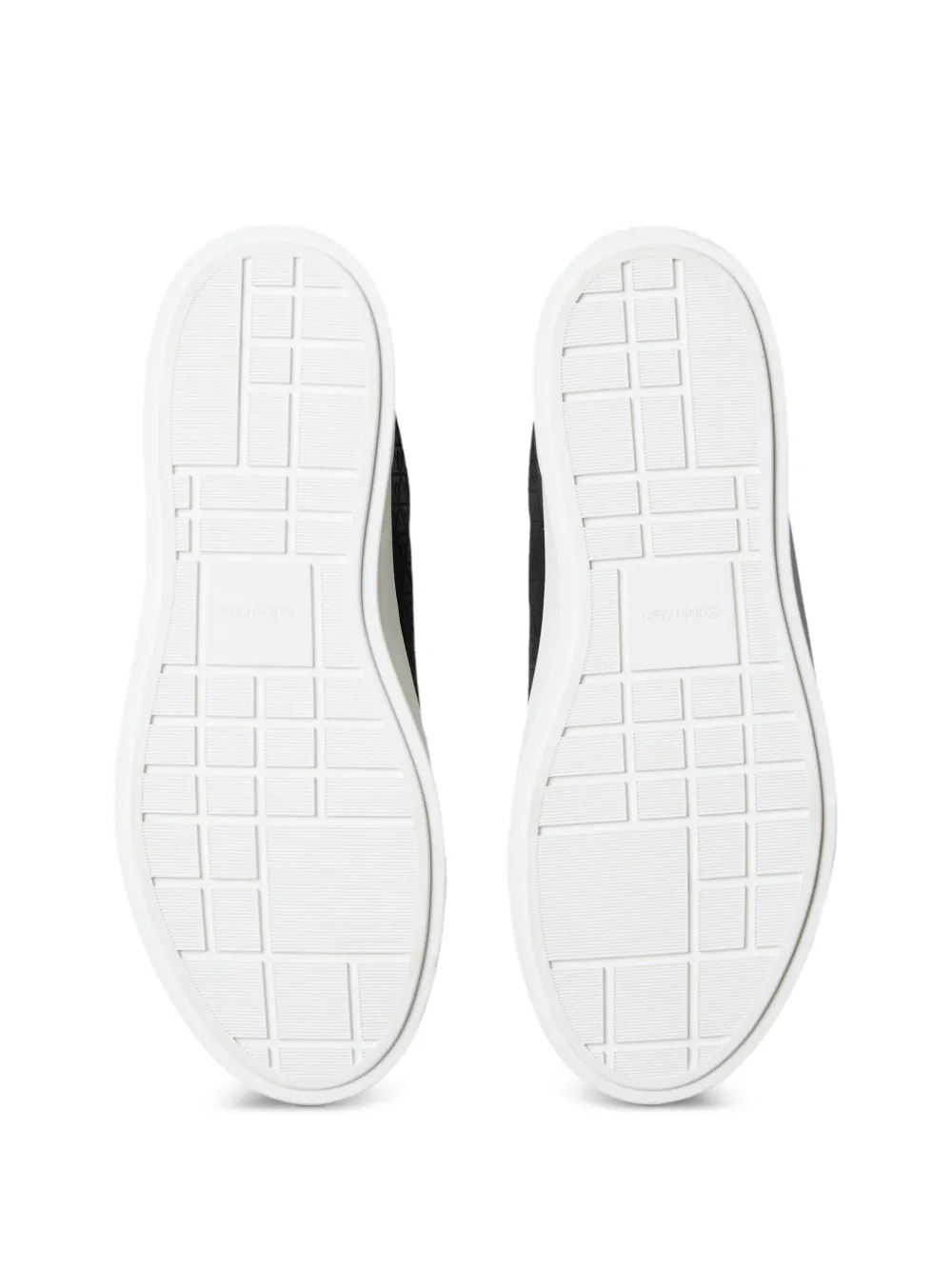 Calvin Klein Leren sneakers met logo-reliëf Zwart