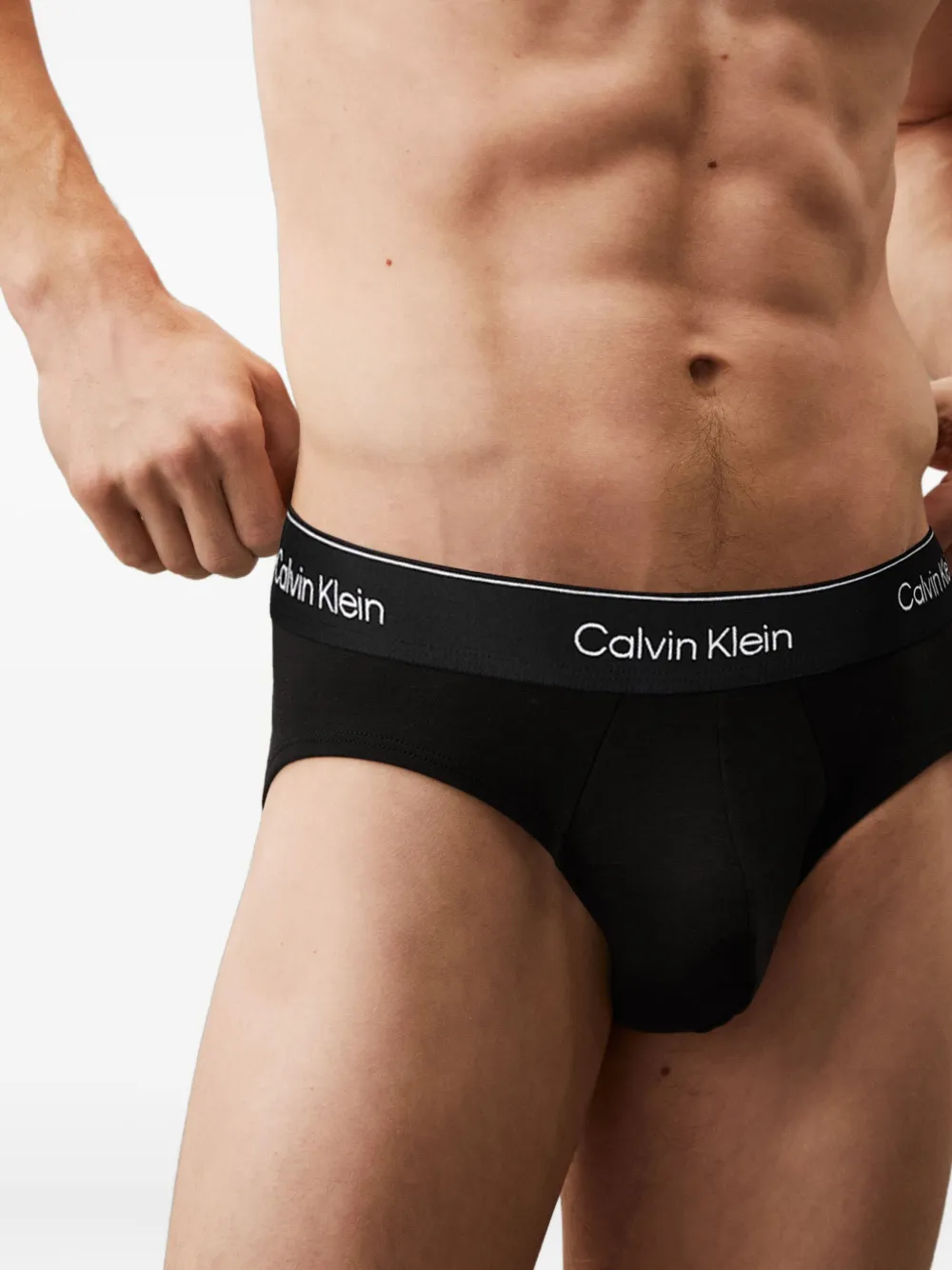 Calvin Klein Underwear Drie slips met logoband Zwart