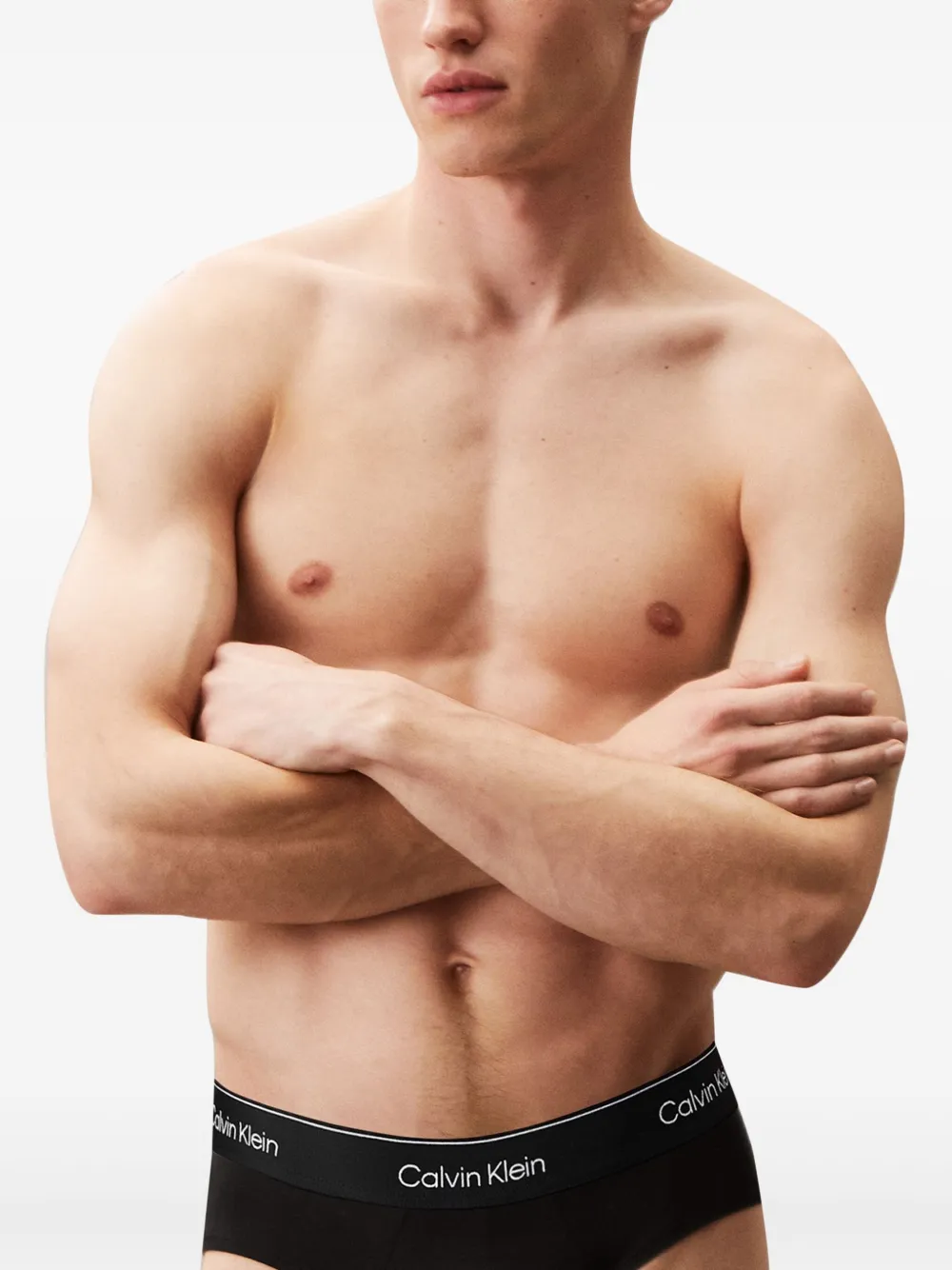 Calvin Klein Underwear Drie slips met logoband Zwart