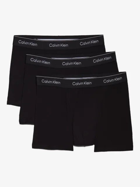 Calvin Klein Kit 3 cuecas boxer com logo no cós