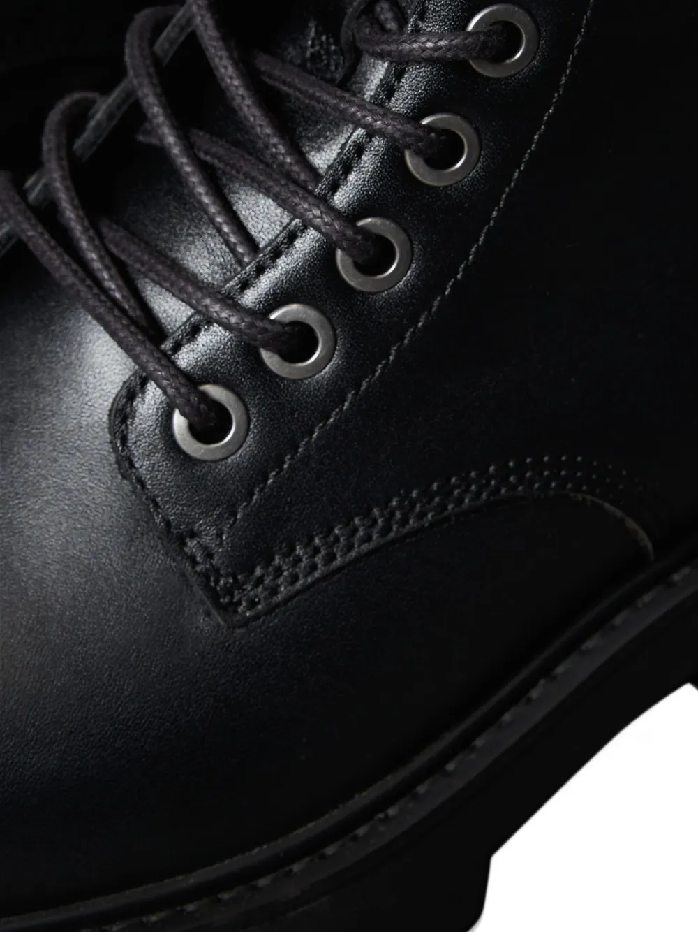 Calvin Klein Leren veterlaarzen Zwart