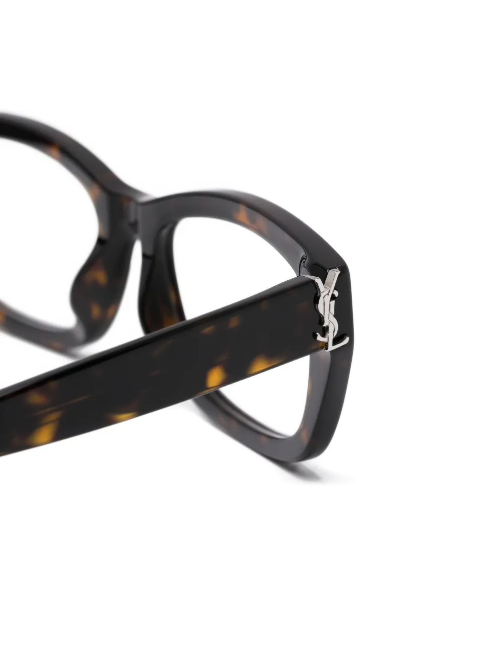Saint Laurent Eyewear Bril met cat-eye montuur en logo Bruin