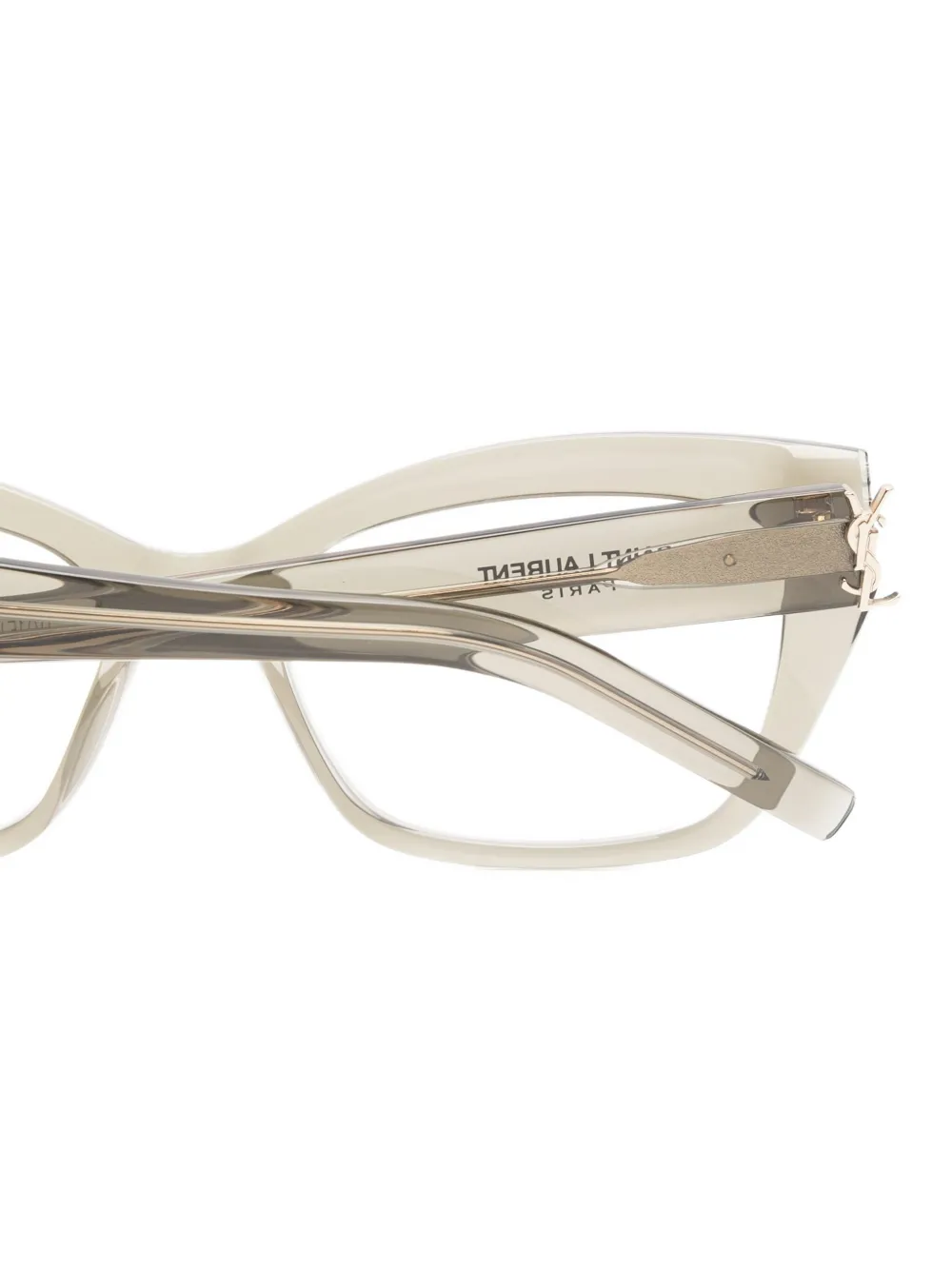 Saint Laurent Eyewear Bril met cat-eye montuur en logo Bruin