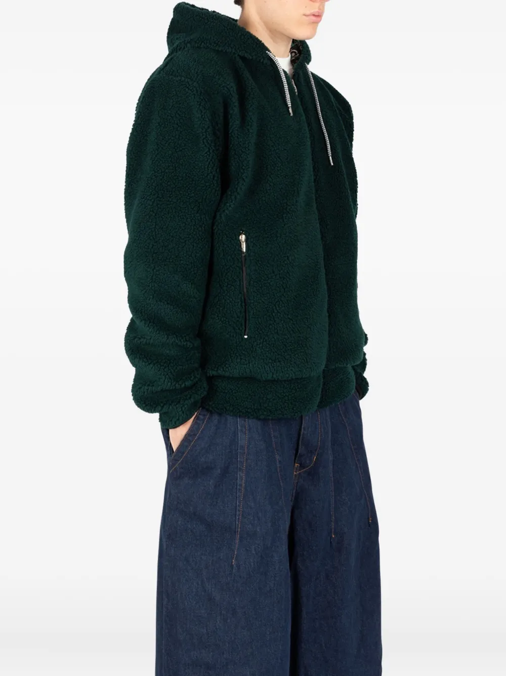Société Anonyme Zipped-fleece Hoodie In Green